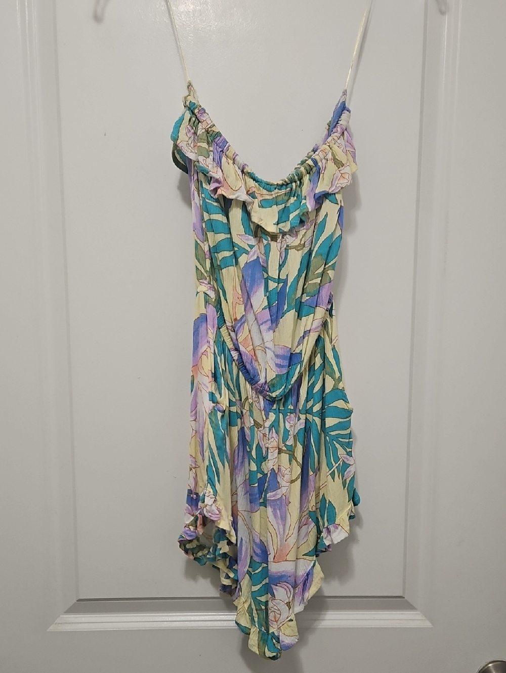 Billabong M  Floral Romper with Teal & Lavender Accents